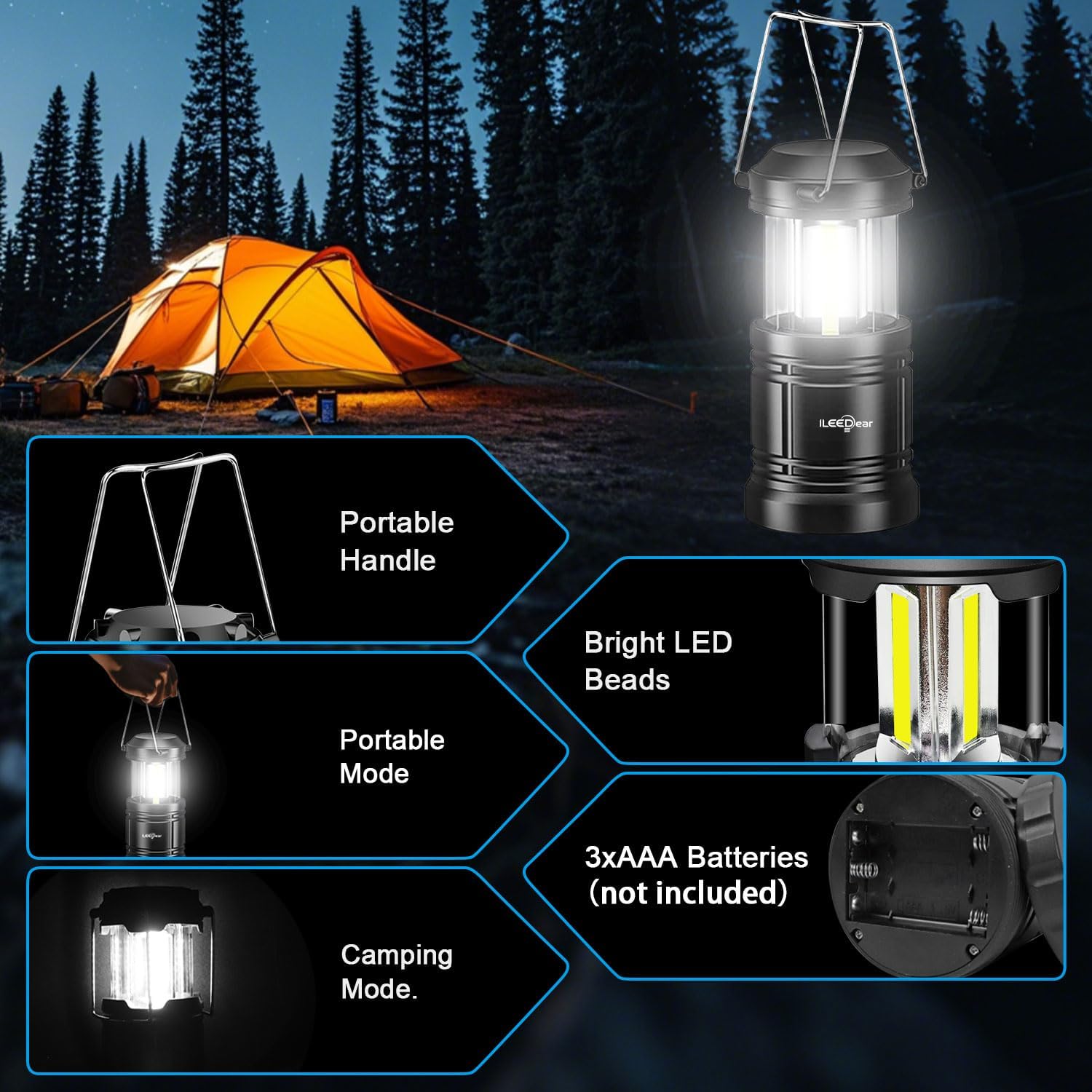LED Camping Lantern, Battery O - đánh giá và giá Power Outage Light