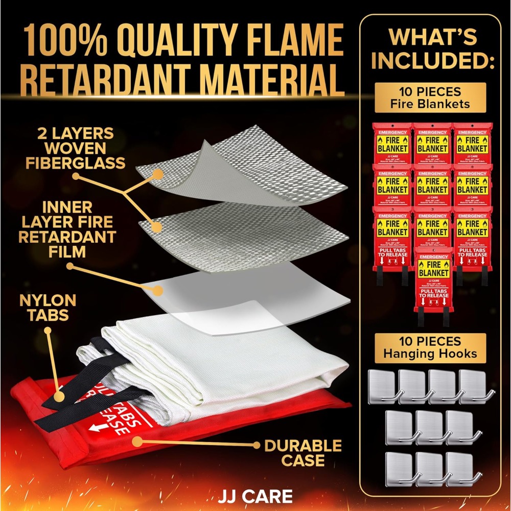Fire Blanket – 10 Packs with H - đánh giá và giá Fire Blanket Kitchen