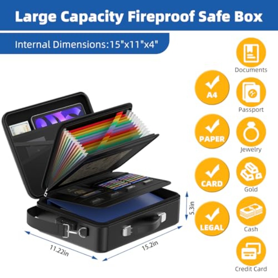 Fireproof Document Box with Lo - đánh giá và giá Fire Safe Document