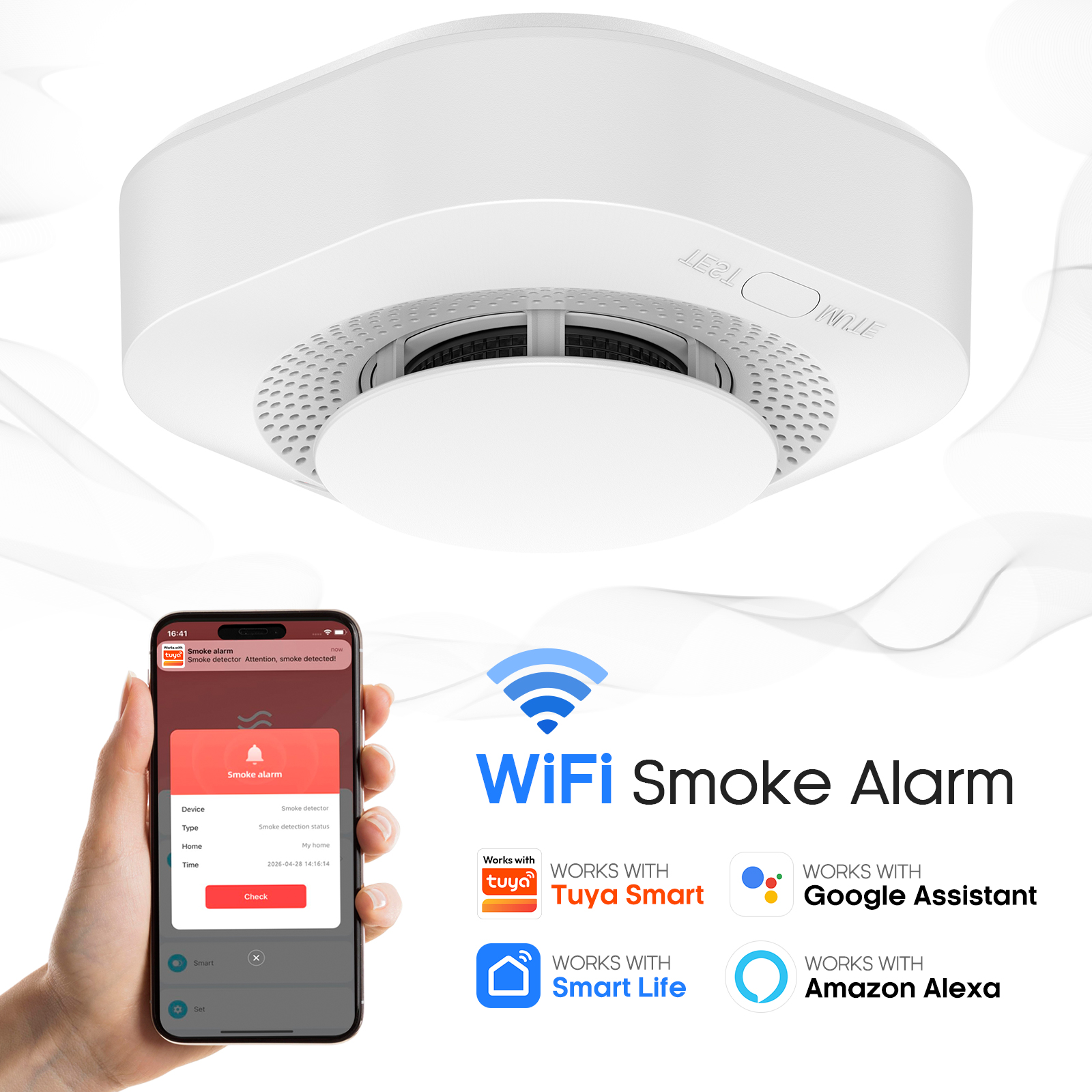 Tuya WiFi Smoke Detector 90dB  - đánh giá và giá Smoke Detector Interconnected