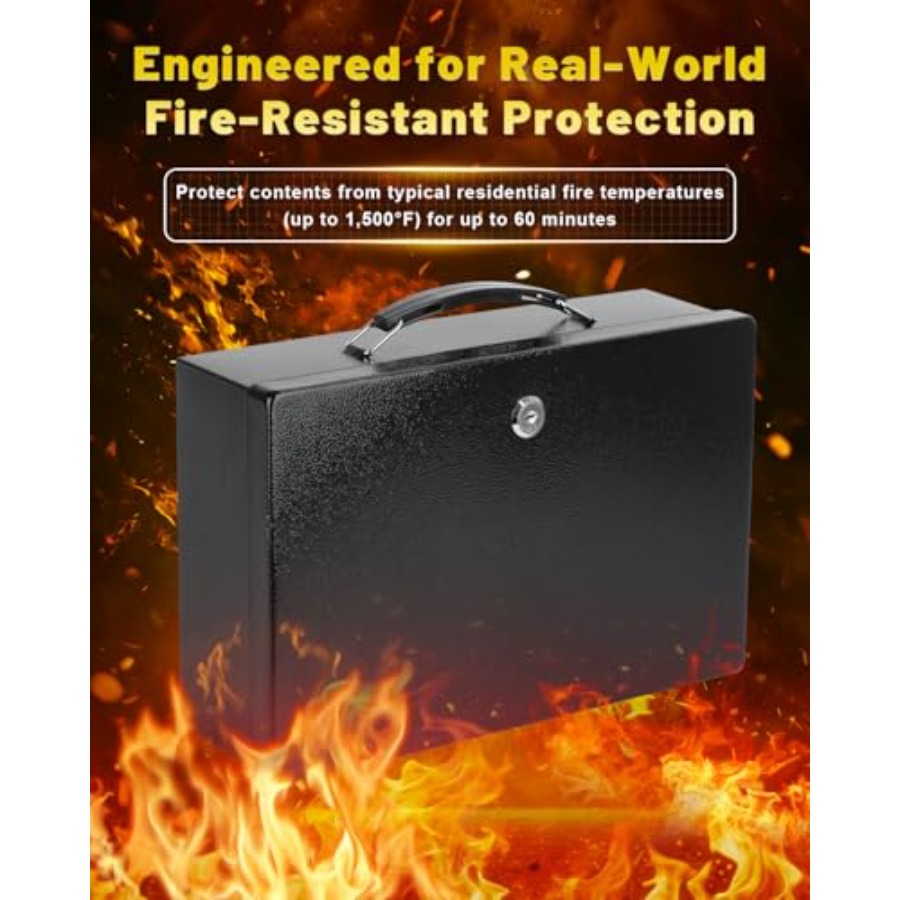 Fireproof Document Box with Ke - đánh giá và giá Fire Safe Document
