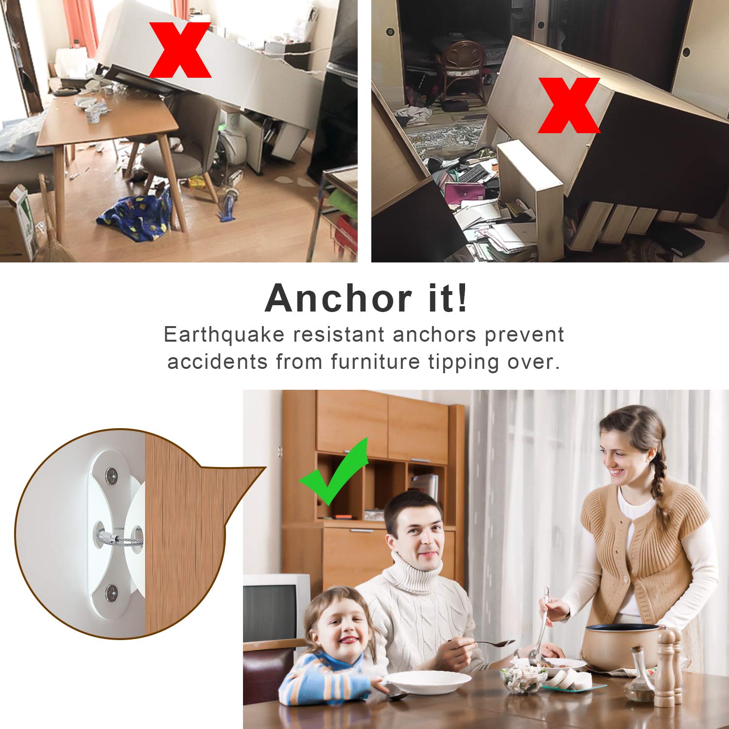 Furniture Anchors (10 Pack), F - đánh giá và giá Earthquake Anchor Strap