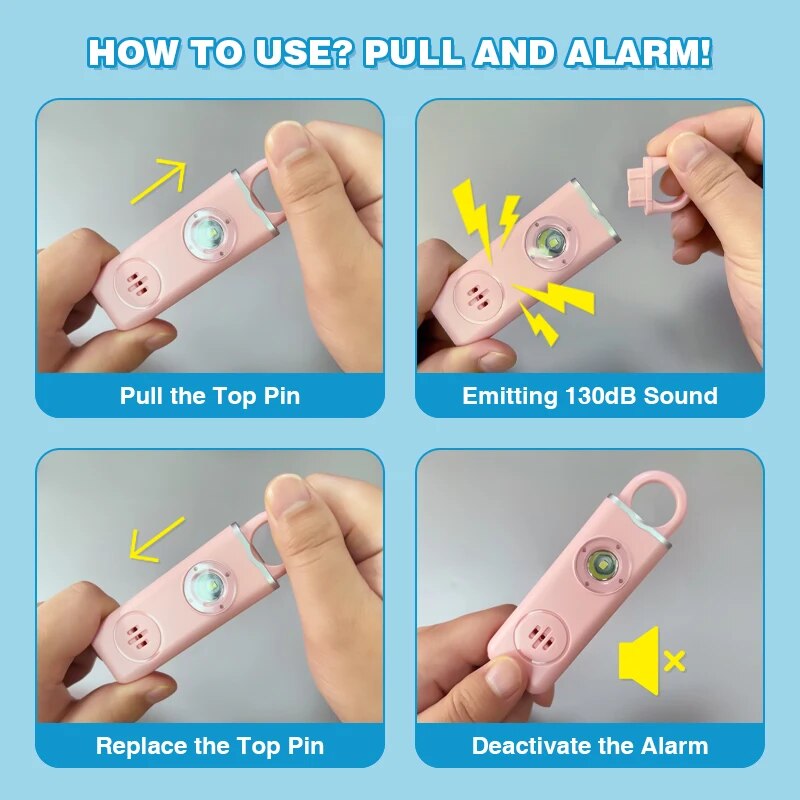 Women's 130dB Personal Safety  - đánh giá và giá Personal Alarm Keychain