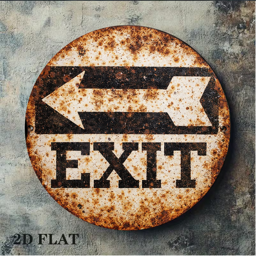 2D Metal Sign 8x8in/20x20cm Re - đánh giá và giá Emergency Exit Sign