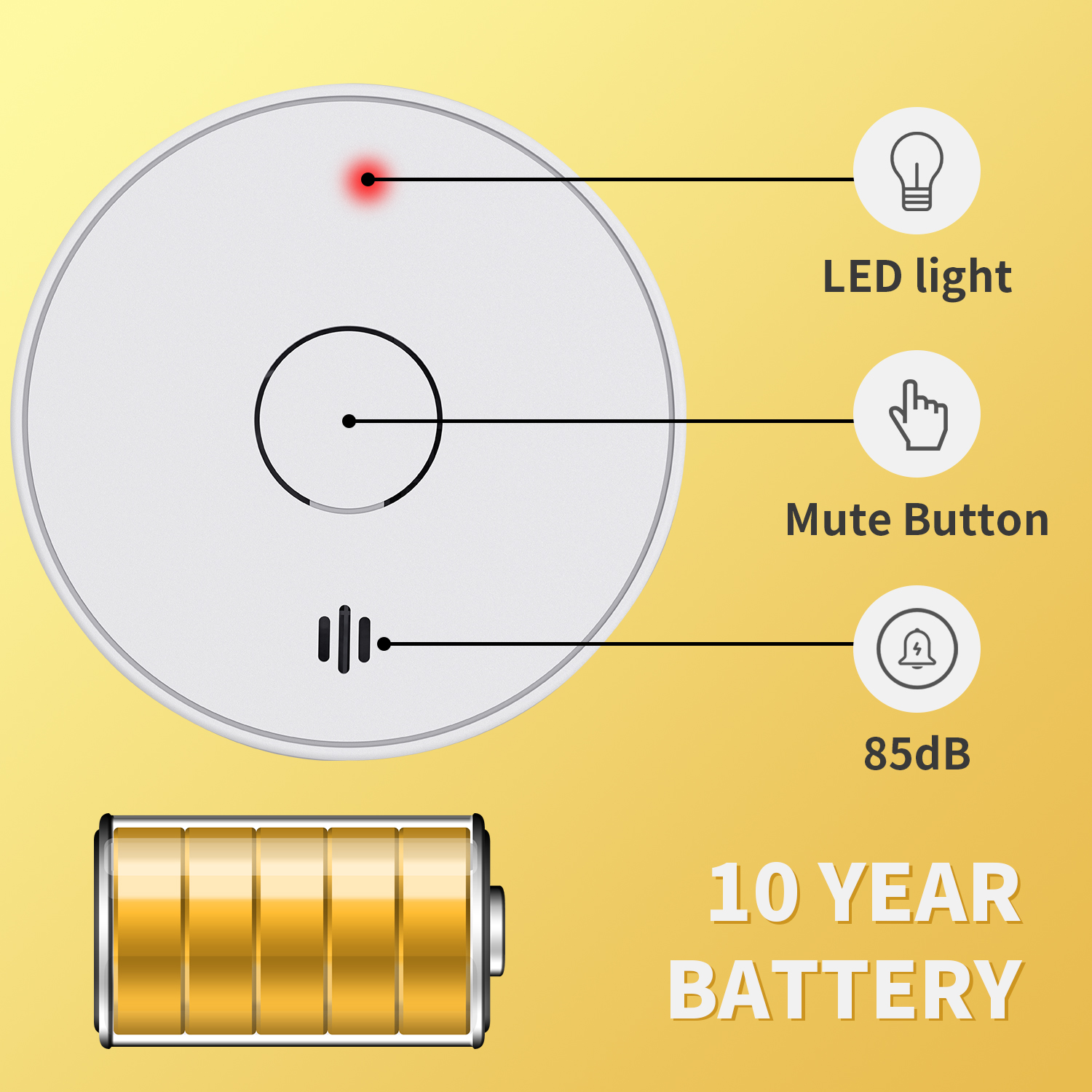 V-Come Standalone Smoke Alarms - đánh giá và giá Smoke Detector Interconnected