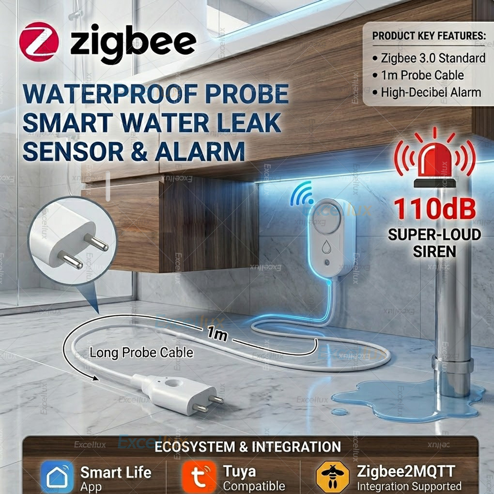 Smart Water Leak Sensor ZigBee - đánh giá và giá Water Alarm Sensor